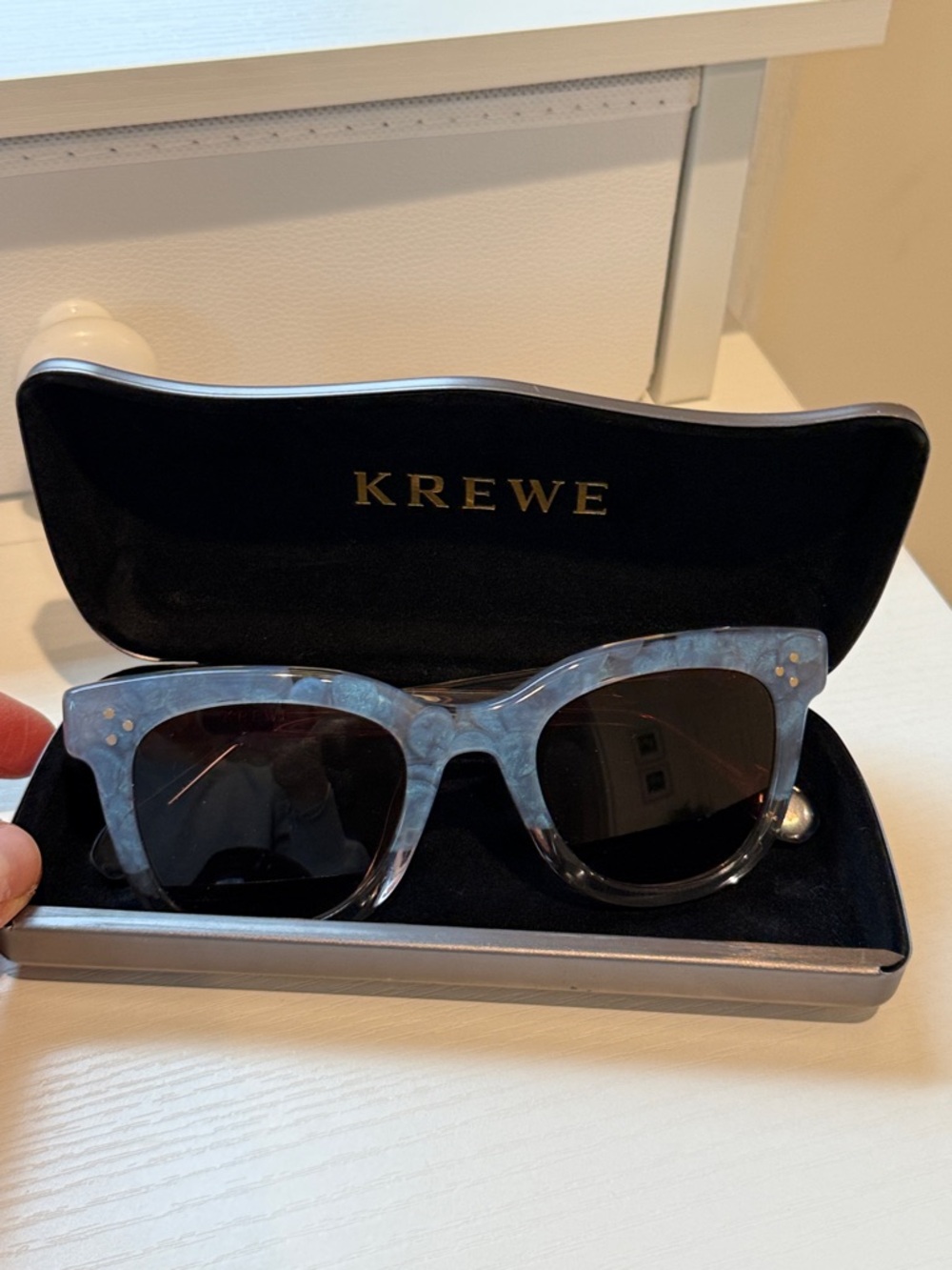 KREWE Jena Blue Marble Sunglasses